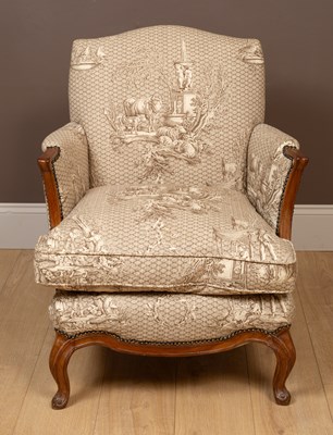 Lot 165 - A 19th century style French walnut armchair