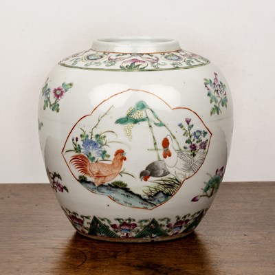 Lot 113 - Famille rose ginger jar Chinese, 19th Century...