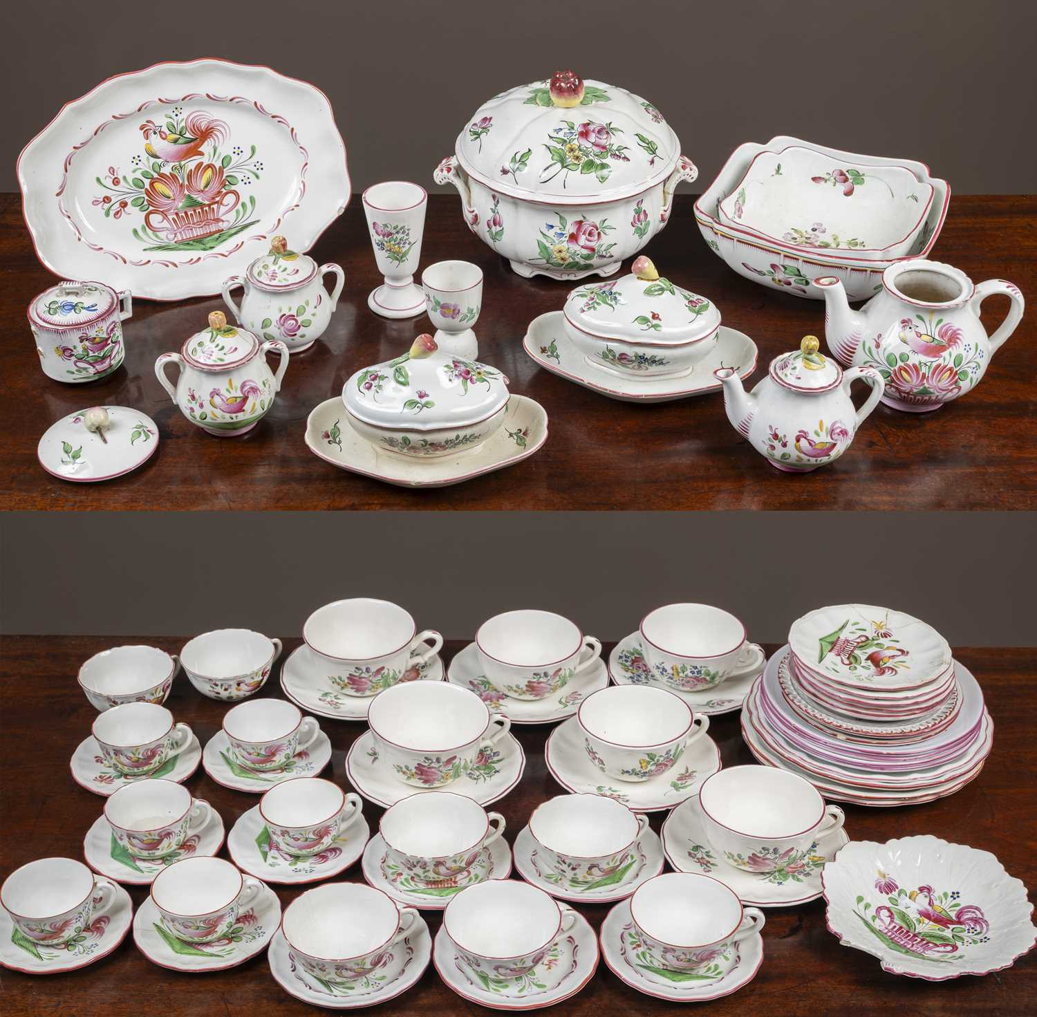 Lot 96 - A collection of French pottery by St Clements and Luneville