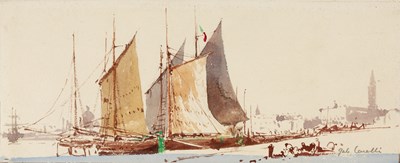 Lot 228 - Gabriele Carelli (1820-c.1900) Sailing vessels...