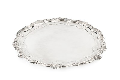 Lot 731 - A George VI silver salver, with shaped foliate...