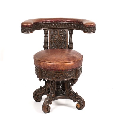 Lot 154 - A Victorian oak rotating reading or cock...