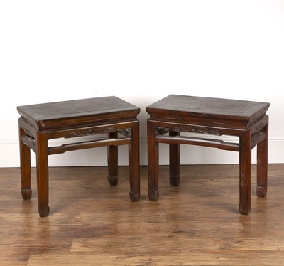 Lot 473 - Pair of hardwood rectangular tables Chinese in...