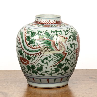 Lot 108 - Wucai jar Chinese, 19th Century painted with...