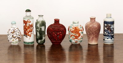 Lot 291 - Group of seven snuff bottles Chinese,...