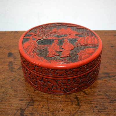 Lot 398 - Cinnabar lacquer bowl and cover Chinese,...