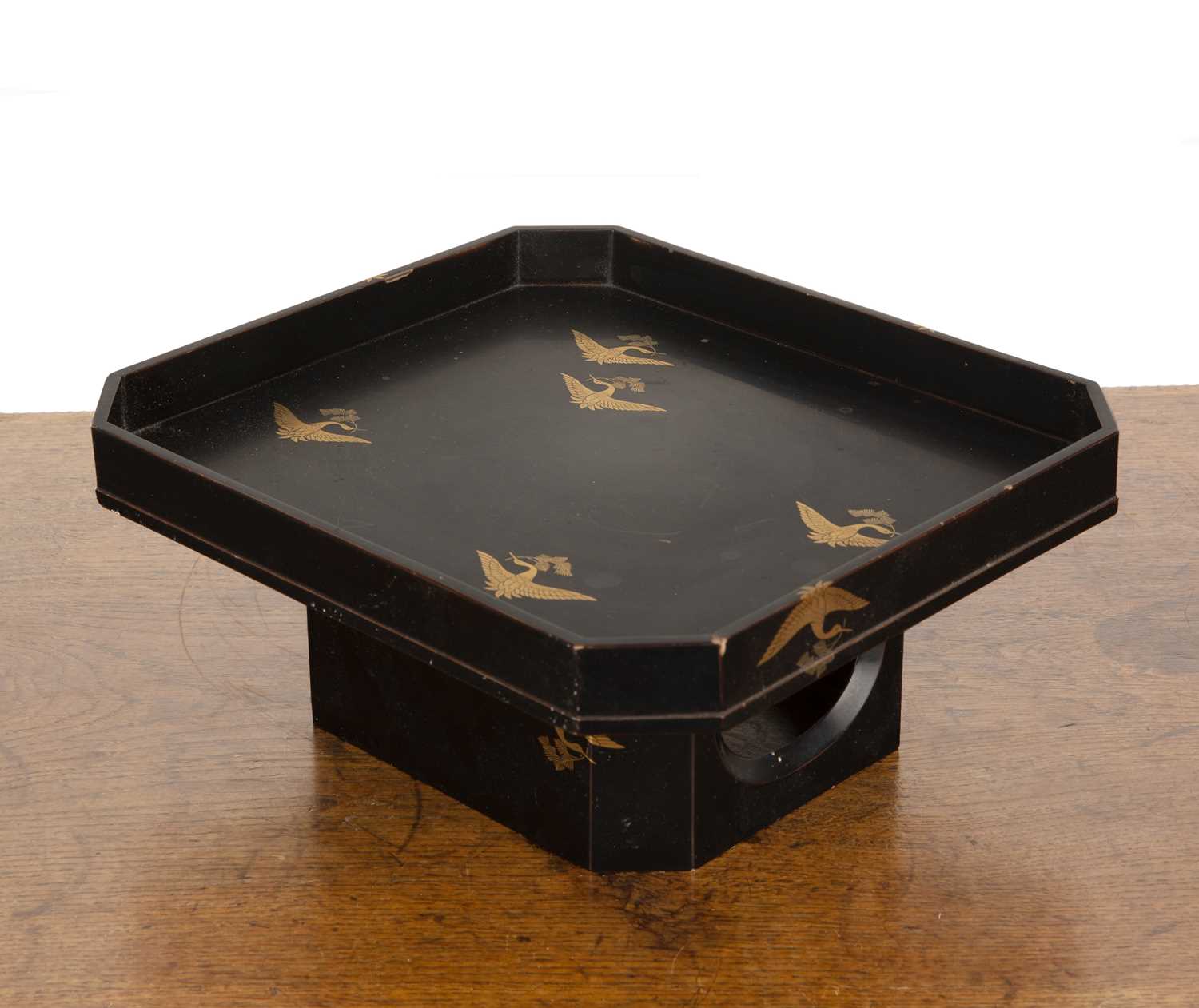 Lot 382 - Black lacquer stand Japanese, Meiji period...