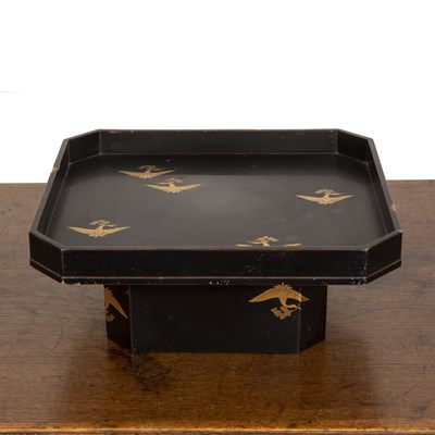 Lot 382 - Black lacquer stand Japanese, Meiji period...