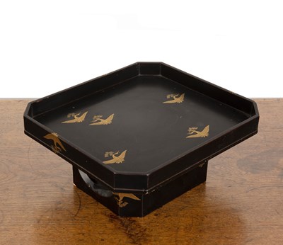 Lot 382 - Black lacquer stand Japanese, Meiji period...