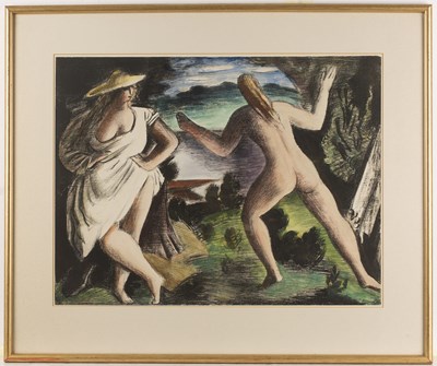 Lot 188 - Bernard Meninsky (1891-1950) Figures in a...