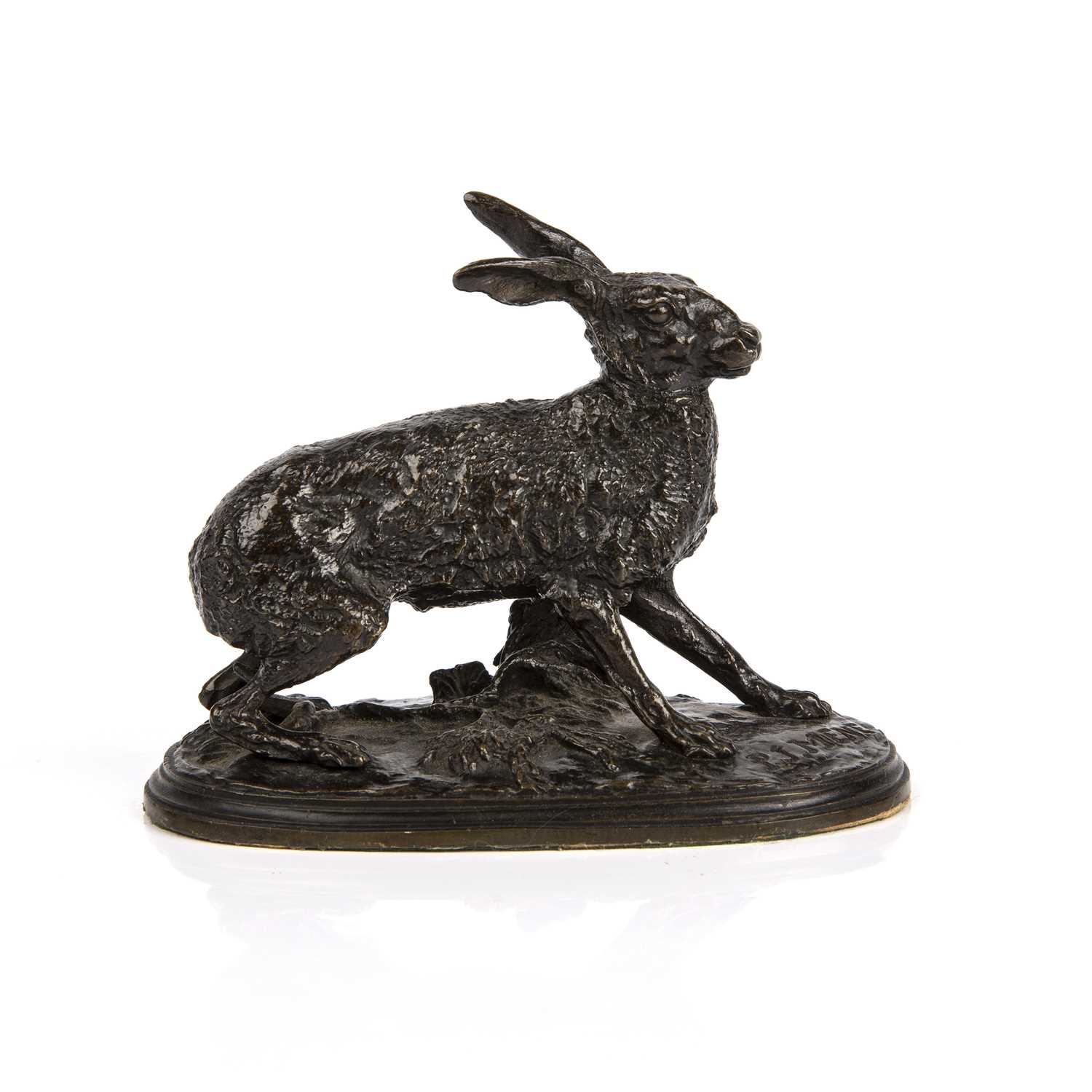 Lot 22 - Pierre Jules Mene (1810-1879) Hare, bronze,...