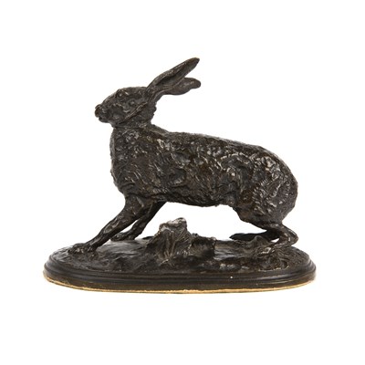 Lot 22 - Pierre Jules Mene (1810-1879) Hare, bronze,...