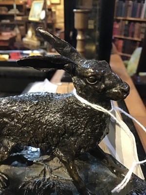 Lot 22 - Pierre Jules Mene (1810-1879) Hare, bronze,...