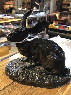 Lot 21 - Pierre Jules Mene (1810-1879), Hare, bronze,...