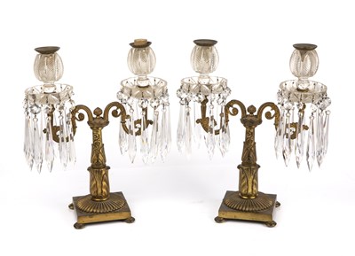 Lot 5 - A pair of 19th century gilt metal twin...