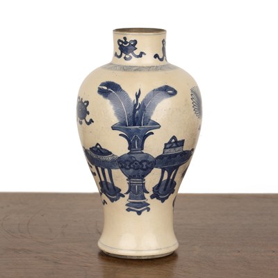 Lot 39 - Blue and white 'soft paste' porcelain vase...
