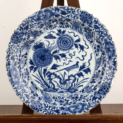 Lot 43 - Blue and white porcelain charger Chinese,...