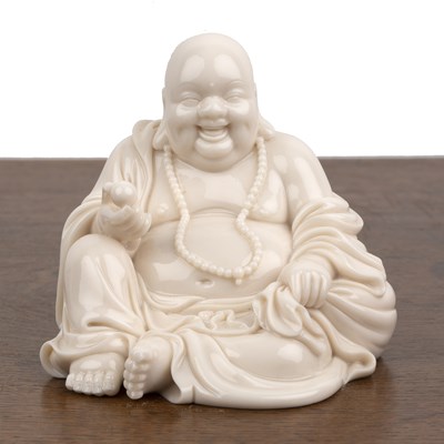 Lot 155 - Small blanc de chine model Buddha Chinese,...