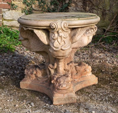 Lot 1257 - A Victorian buff terracotta stand