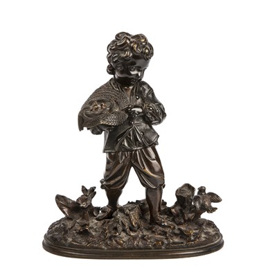 Lot 18 - A 19th century bronze, boy with a birds nest ,...