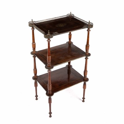 Lot 118 - An early 20th century French rosewood etagere...