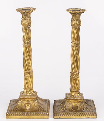 Lot 44 - A pair of 19th century gilded metal...