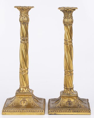 Lot 44 - A pair of 19th century gilded metal...