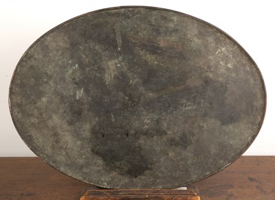 Lot 391 - Oval copper tray Indian, 18th Century inlaid...