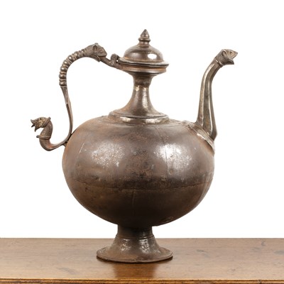 Lot 390 - Large cast and sheet iron ewer Indian,...