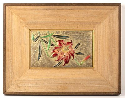 Lot 376 - Meiji enamel plaque Japanese, 19th/20th...