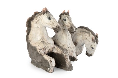 Lot 615 - Keza Rudge (20th Century) Three Horse Heads...