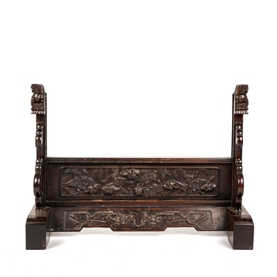 Lot 457 - Carved rosewood screen stand Chinese, circa...