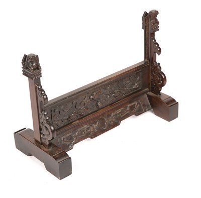 Lot 457 - Carved rosewood screen stand Chinese, circa...