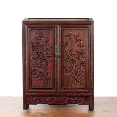 Lot 458 - Hardwood table cabinet Chinese the carved...