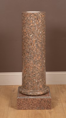 Lot 354 - A rose granite torchère or plinth