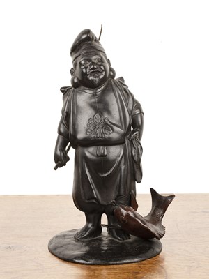 Lot 374 - Bronze model of a fisherman Japanese, Meiji...