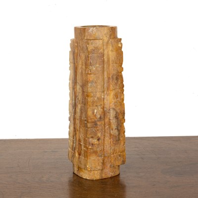 Lot 207 - Soapstone carved cong vase Chinese, 19th...