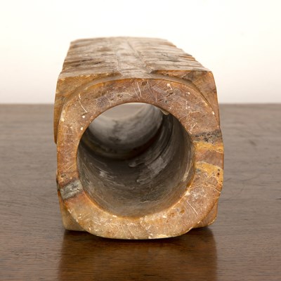 Lot 207 - Soapstone carved cong vase Chinese, 19th...