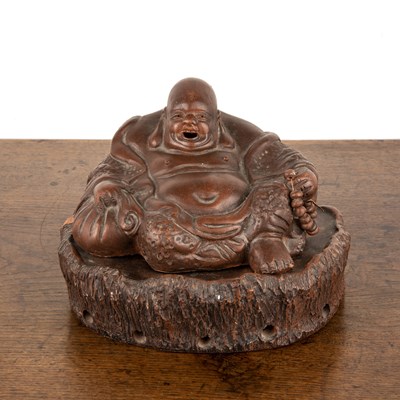 Lot 149 - Yixing model of a seated Buddha on stand...