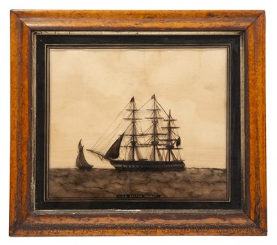 Lot 186 - An early Victorian reverse glass silhouette, H....