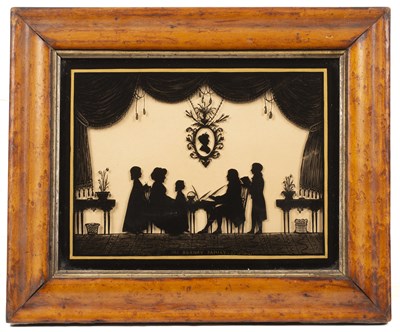 Lot 187 - Two early Victorian reverse glass silhouettes,...