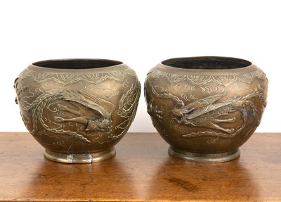 Lot 461 - Pair of bronze jardinieres Chinese, circa 1900...