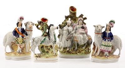 Lot 336 - A group of four Staffordshire pieces to...