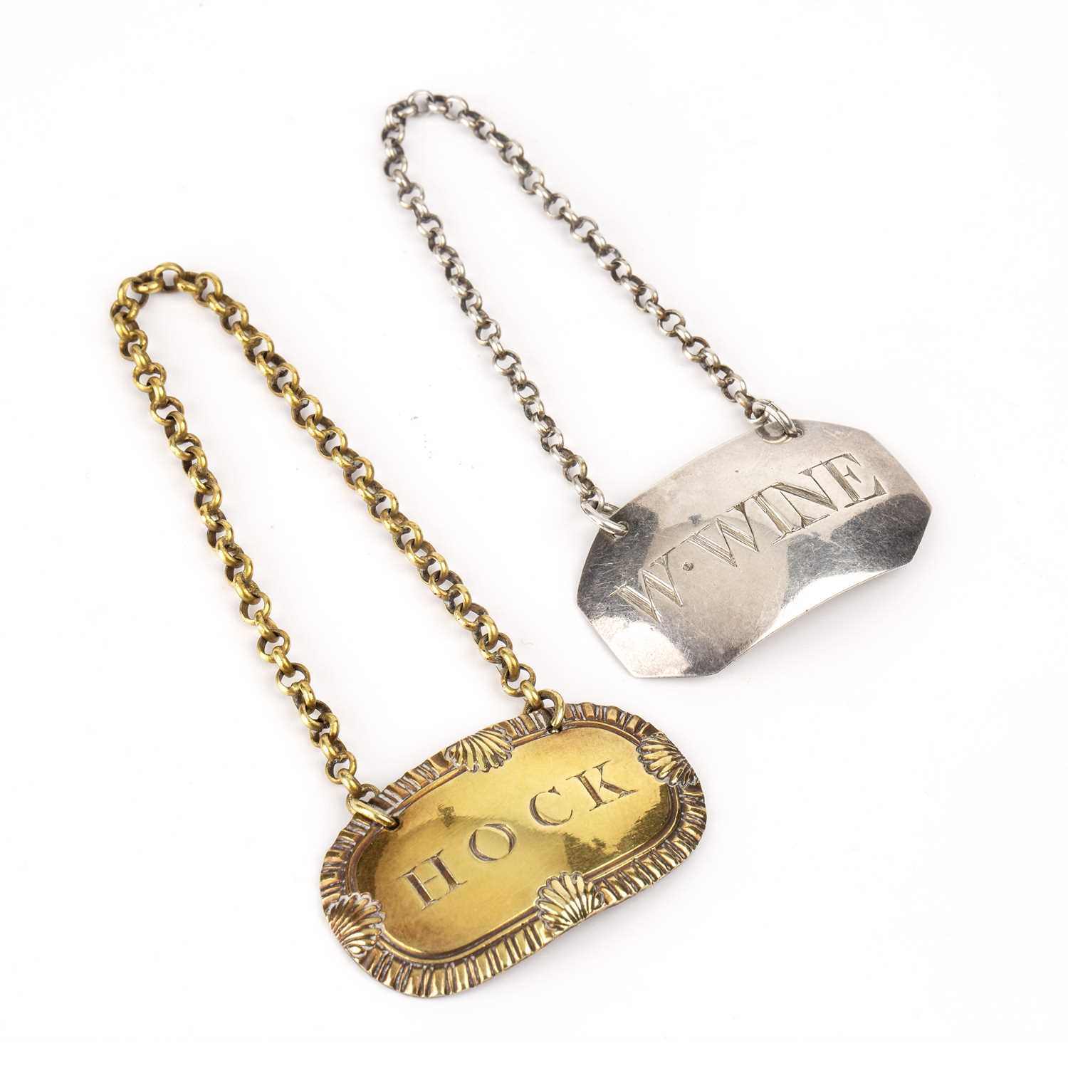 Lot 120 A IV silver gilt hock wine label by