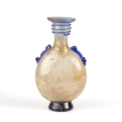Lot 356 - A Roman style glass vase with blue trail...