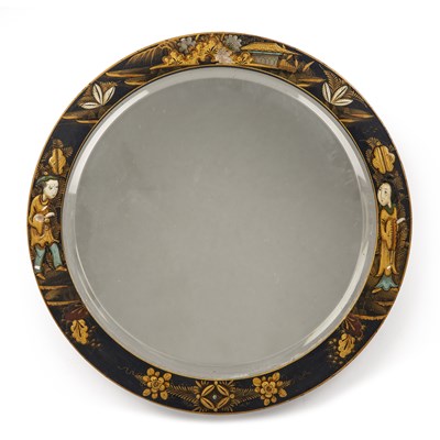 Lot 76 - An early 20th century circular wall mirror...