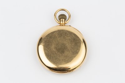 Lot 379 - An 18ct gold open face pocket watch, the white...