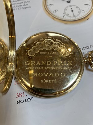 Lot 380 - An early 20th century open face pocket watch...