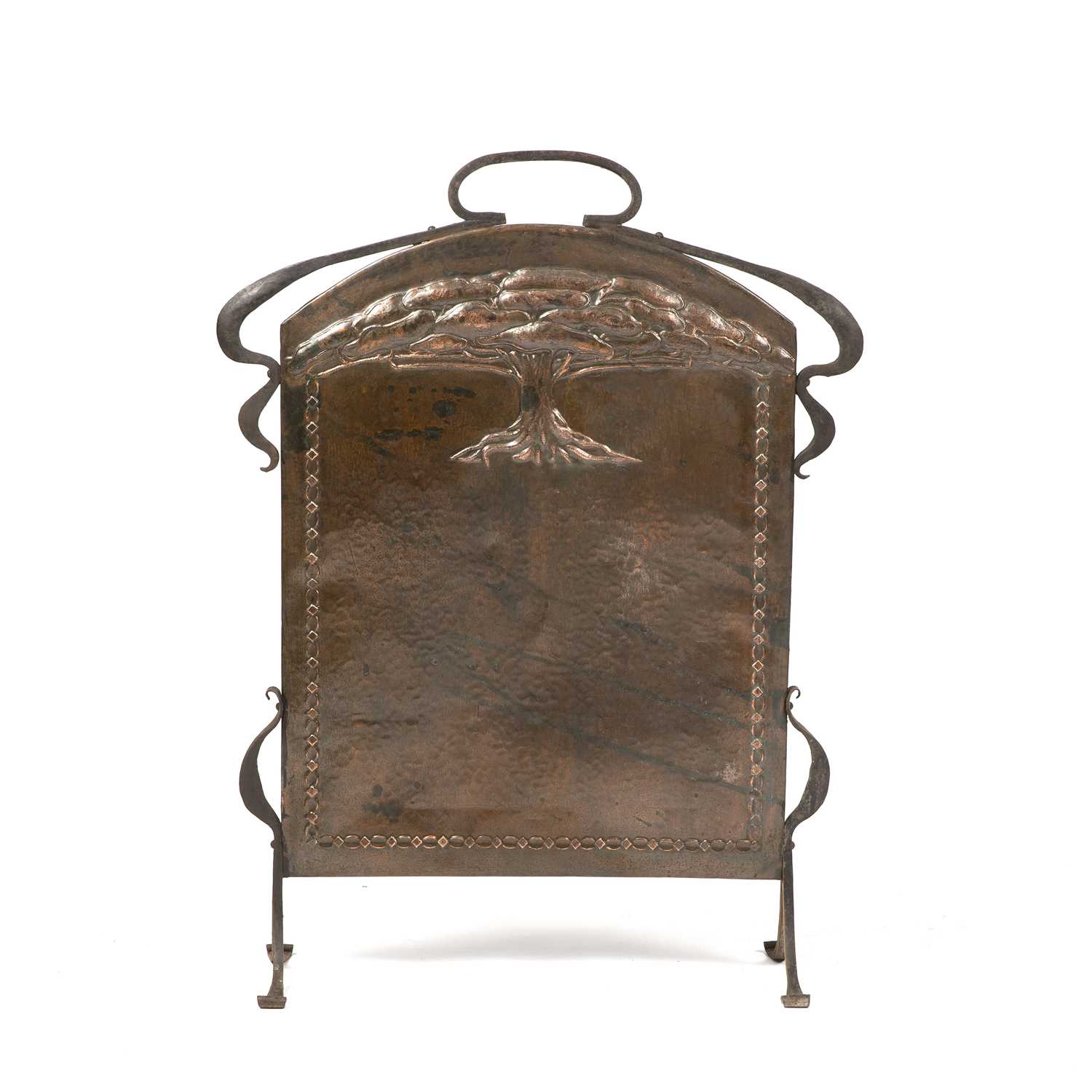 Lot 714 - Arts & Crafts Fire screen, circa 1910 copper...