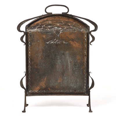 Lot 714 - Arts & Crafts Fire screen, circa 1910 copper...